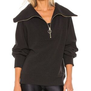 Varley Vine Black Zip Collar Pullover Sweatshirt